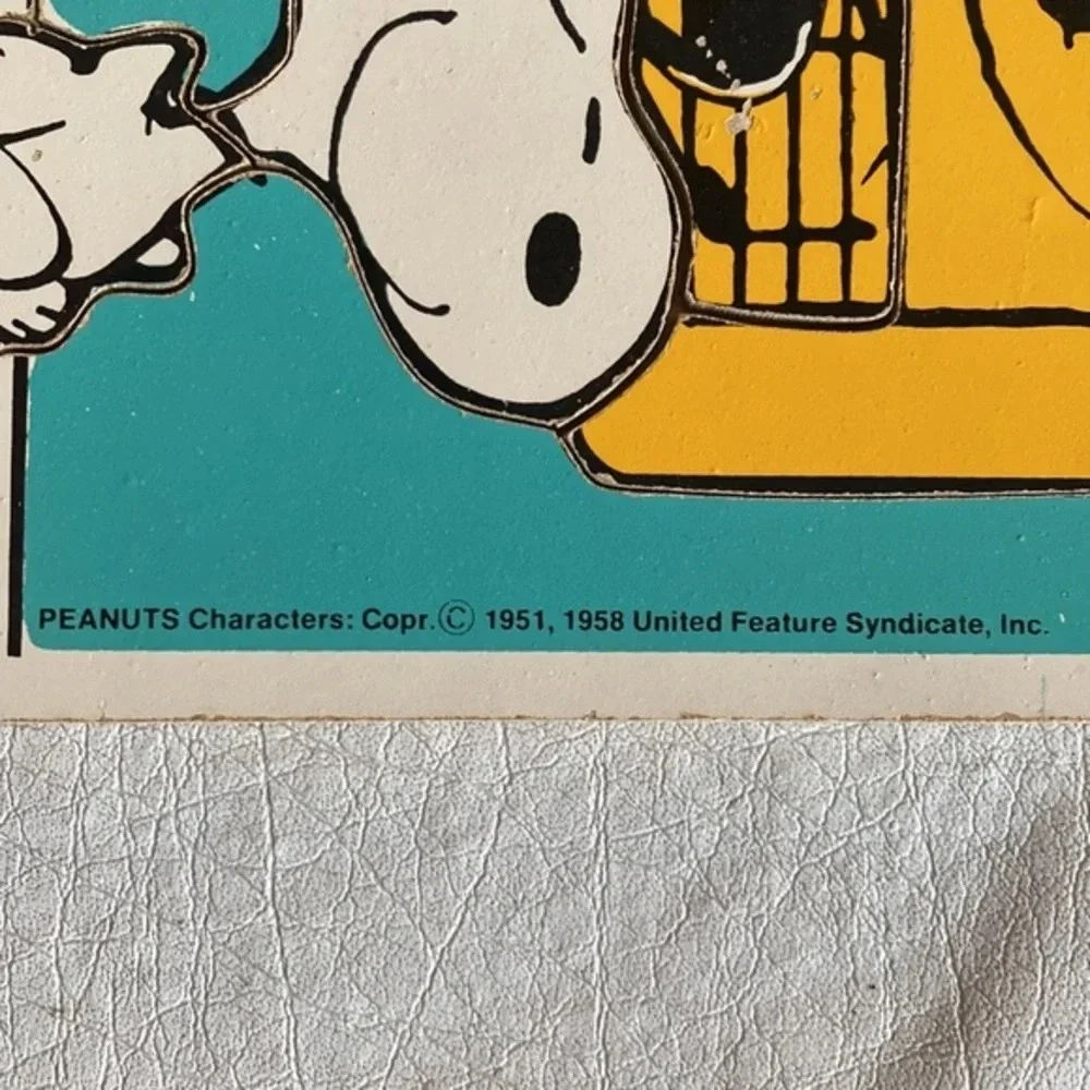 Vintage 1958 Playskool Peanuts Schroeder & Snoopy wooden puzzle